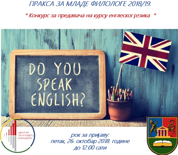 Пракса за младе филологе: Конкурс за предавача на курсу енглеског језика - Б1 ниво